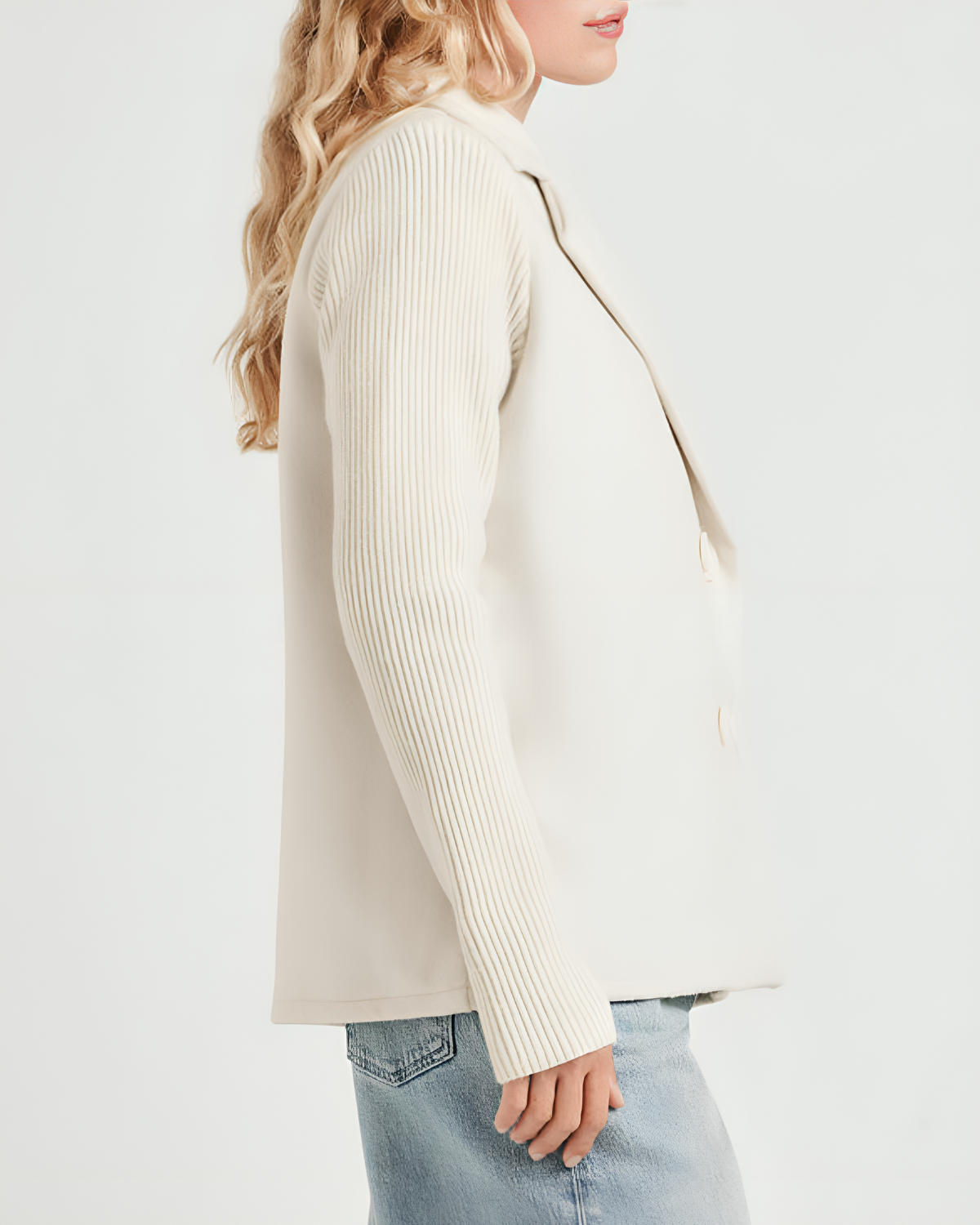 Elodie™ | Blazer Élégant à Manches Tricotées